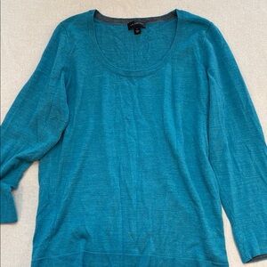 The Limited Blue Crew Neck Sweater Fine Gauge Knit